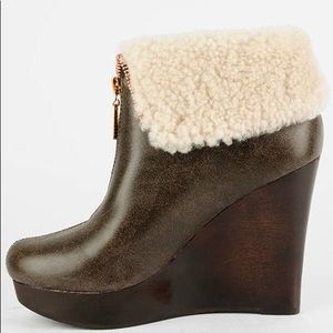 Bomber Shearling Foldover Wedge Boot